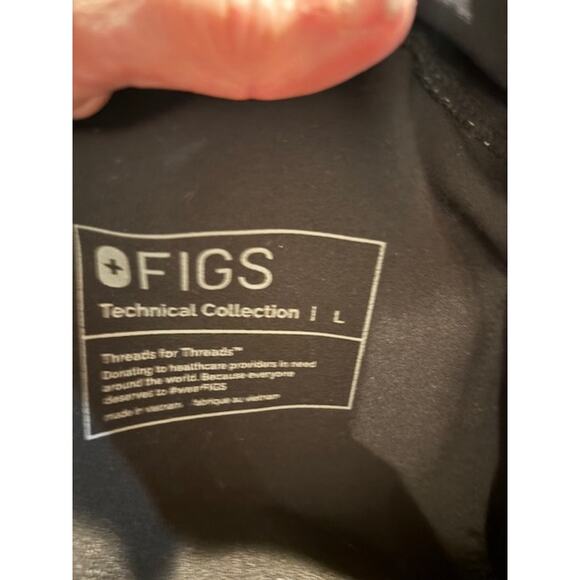 FIGS Maternity Scrubs Jogger Pants Bottoms Full Panel Black Large Stretch - Picture 3 of 7